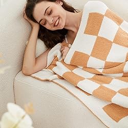 SeaRoomy Checkered Throw Blanket, Ultra Soft Cozy
