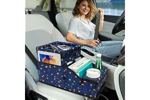 WENRENER Car Seat Organizer, Backseat Car Organizer with Cup Holder Tray and Storages for Kids and Adults, Portable Travel Cooler for Car for Front or Back Seat Passenger Organizer Ccompartment (Blue)