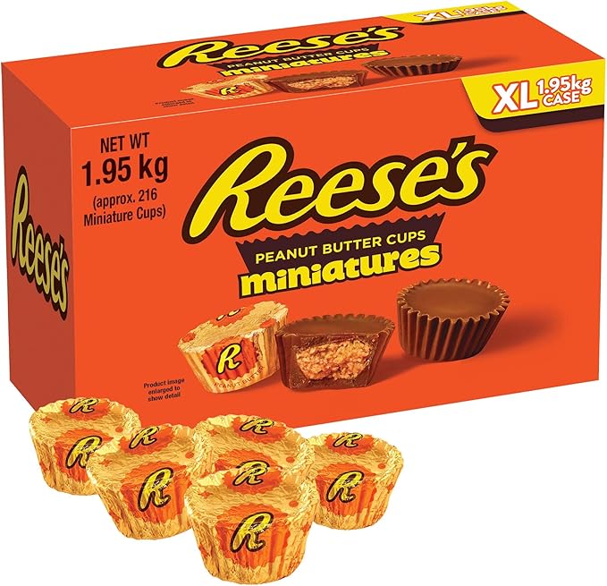 Reese's Mini Peanut Butter Cups Bulk Case, Milk Chocolate Flavour Mini
