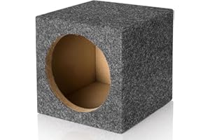 Suacopzar Single 8" Universal Fit Ported Subwoofer Enclosure, Ported Subwoofer Box Square Sub Box Enclosure with Premium Carpeted Finish & Sound-Absorbing Cotton Improves Audio Quality