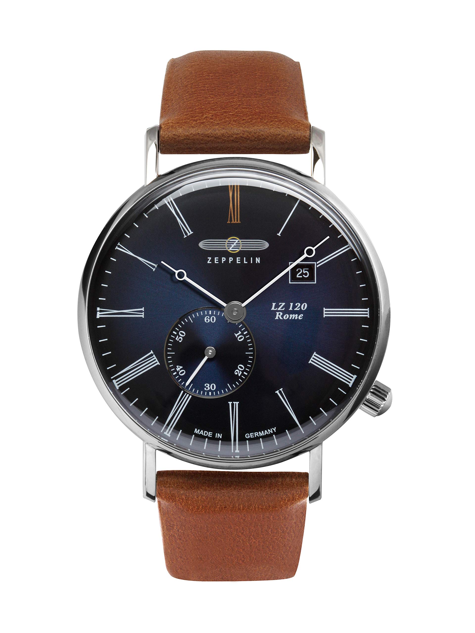 Zeppelin lz120 Rome Mens Analogue Swiss Quartz Watch with Leather Bracelet 7134-3