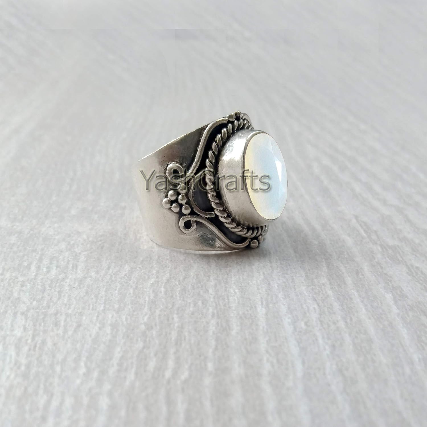 Natural White Onyx Ring Onyx Gemstone Jewelry Oval White Onyx Gemstone Silver Ring White Stone Genunie Gemstone Ring For Wife Handmade Amazon Com