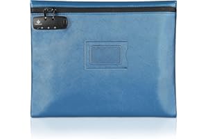 KOSMCCO Notary Bag with Lock, 13.6 x 10 Inches Heavy Duty Notary Supply Bag for All Notary Journal, Stamp, Embosser, Ink Pad and Valuables Storage Bag (Navy Blue, L)