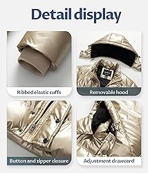 CREATMO US Mens Bubble Jacket Puffy for Men Winter