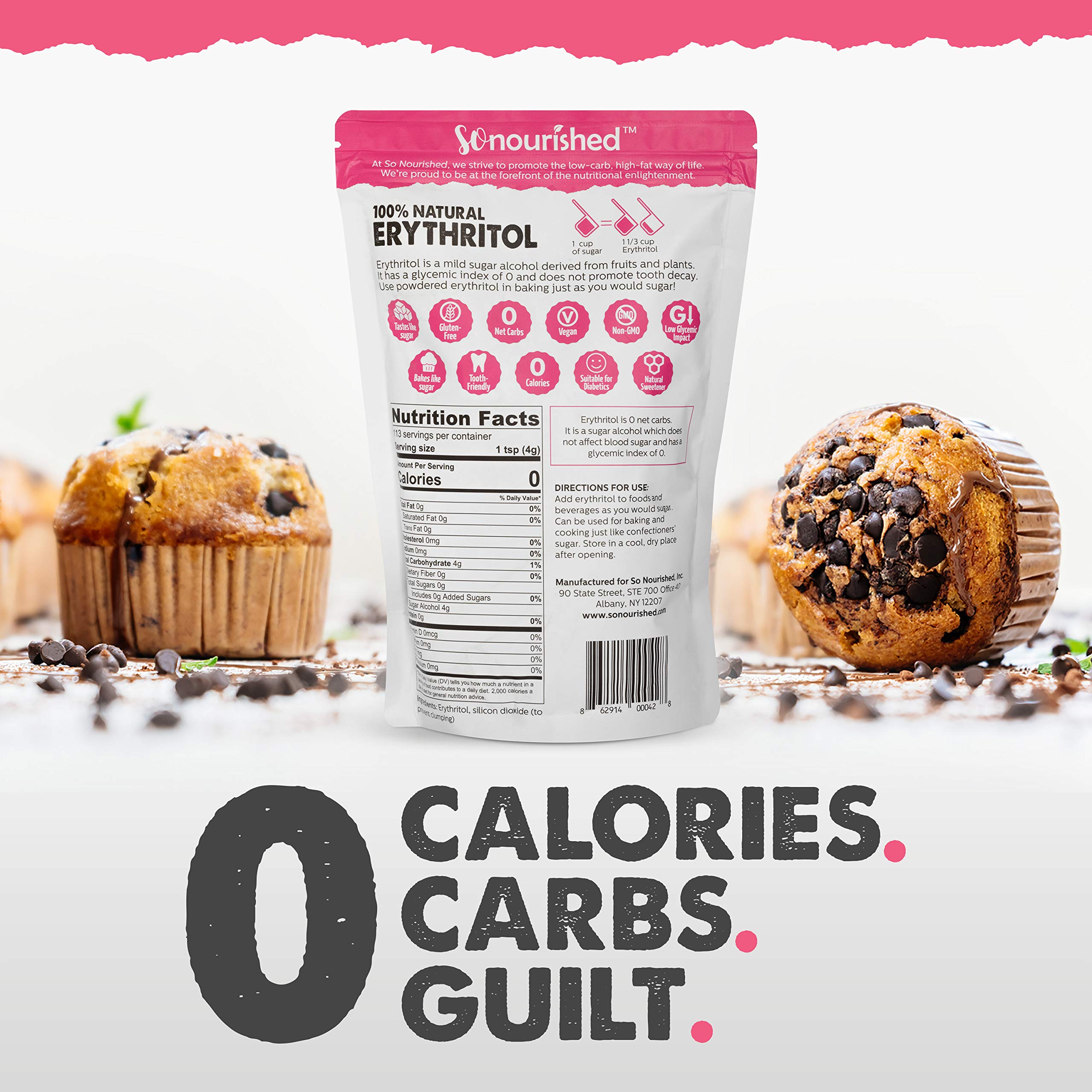 Powdered Erythritol Sweetener (1 lb / 16 oz) Perfect for Diabetics
