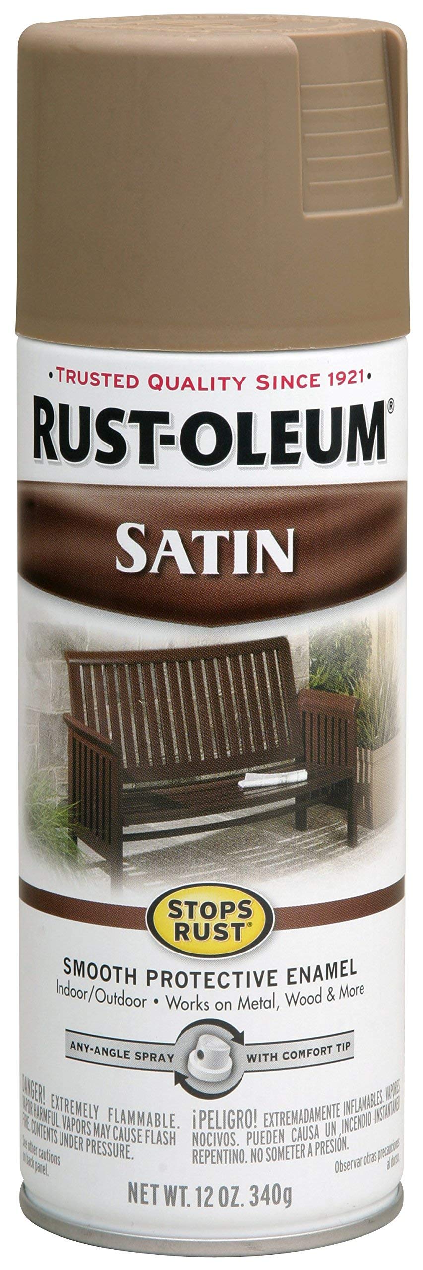 Rust-Oleum 241238-6PK Stops Rust Spray Paint, 12 oz, Satin Dark Taupe, 6 Pack Image