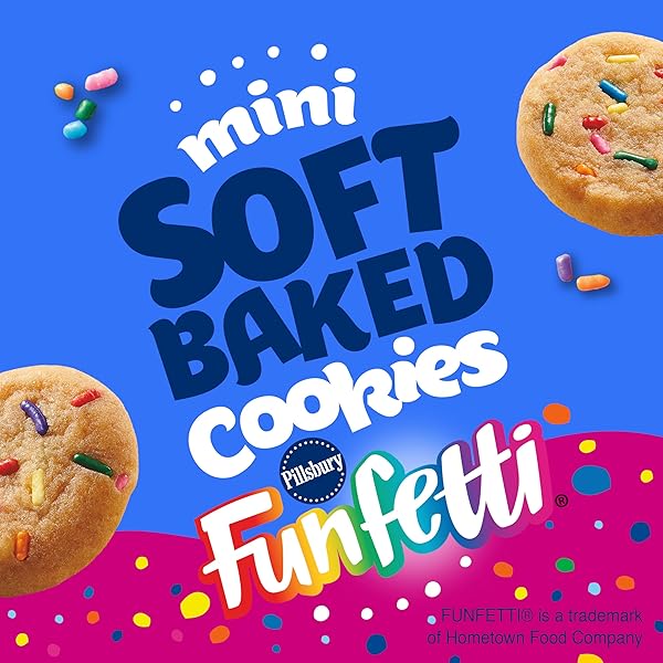 PILLSBURY MINI SOFT BAKED COOKIES, FUNFETTI, SNACK BAGS, 10 CT, 10 OZ