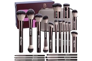 Professional Makeup Brushes BS-MALL With Travel Case - Kabuki Brush Eyeshadow Brush, Concealer Brush, Blush Brush Bronzer & Foundation Brush 20 Pcs, Labeled Daily Use & Versatile Occasions Gift Box