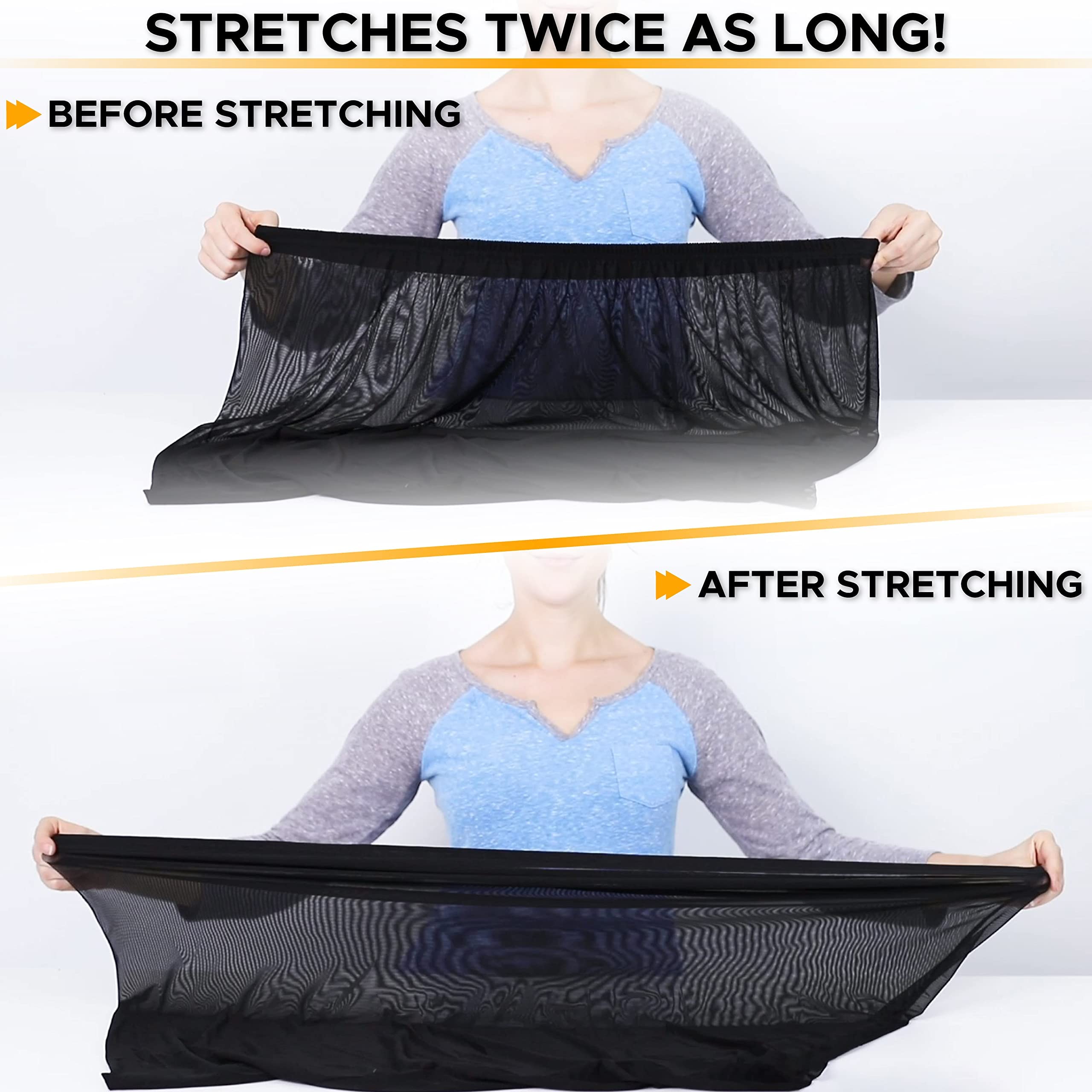 EcoNour Car Window Screens for Camping (Pack of 2) | 100% Protection from Bugs, UV and Mosquito Net | Breathable Mesh Baby Window Covers for Privacy Blackout (Medium 38