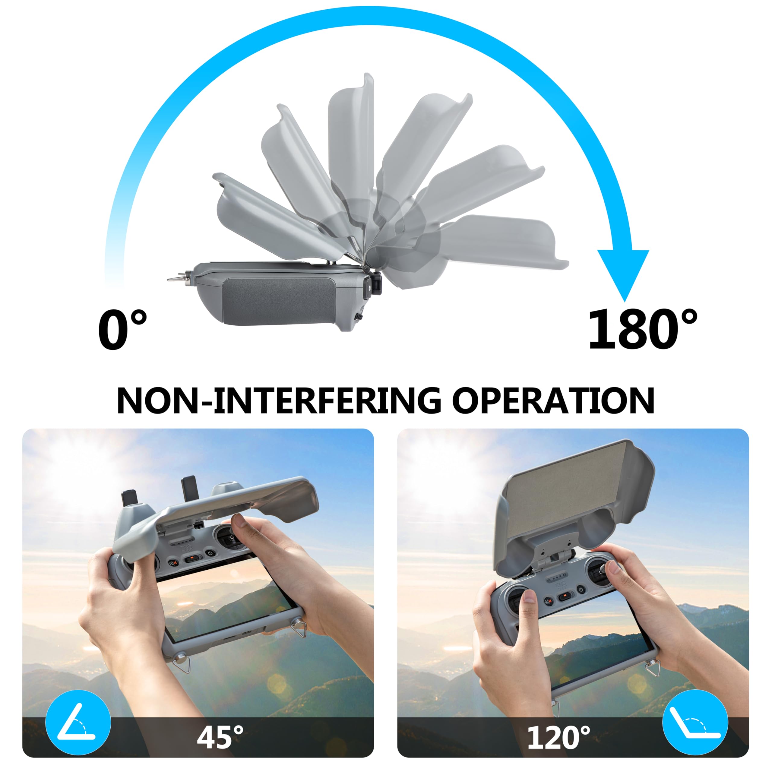 Mini 5 Pro Sonnenhaube Für DJI RC 2 Controller,3-IN-1 Sonnenschirm Joysticks Bildschirmschutz Für Dji Mini 5/4 Pro Zubehör,Anti-Scratch Soft Microfaser Futter Abdeckung (nur Für DJI RC 2) 4