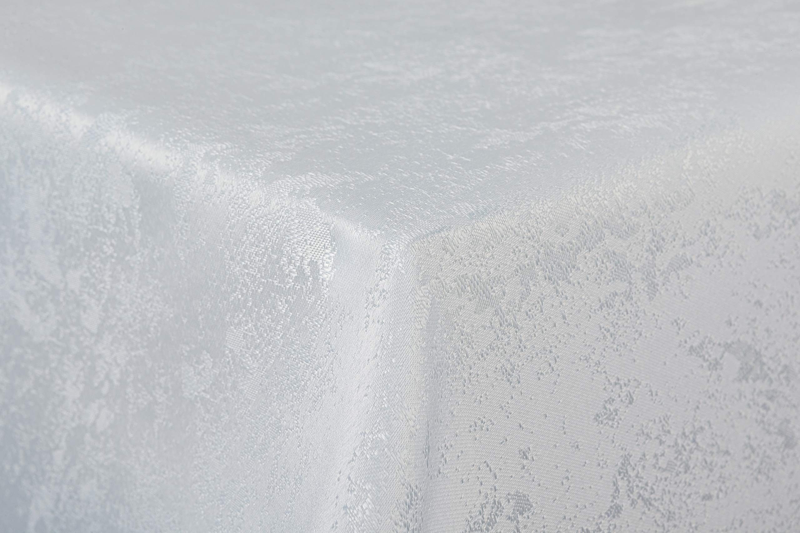 First-Tex tablecloth damask jacquard brilliant mottled 90x90 in white with straight hem edge