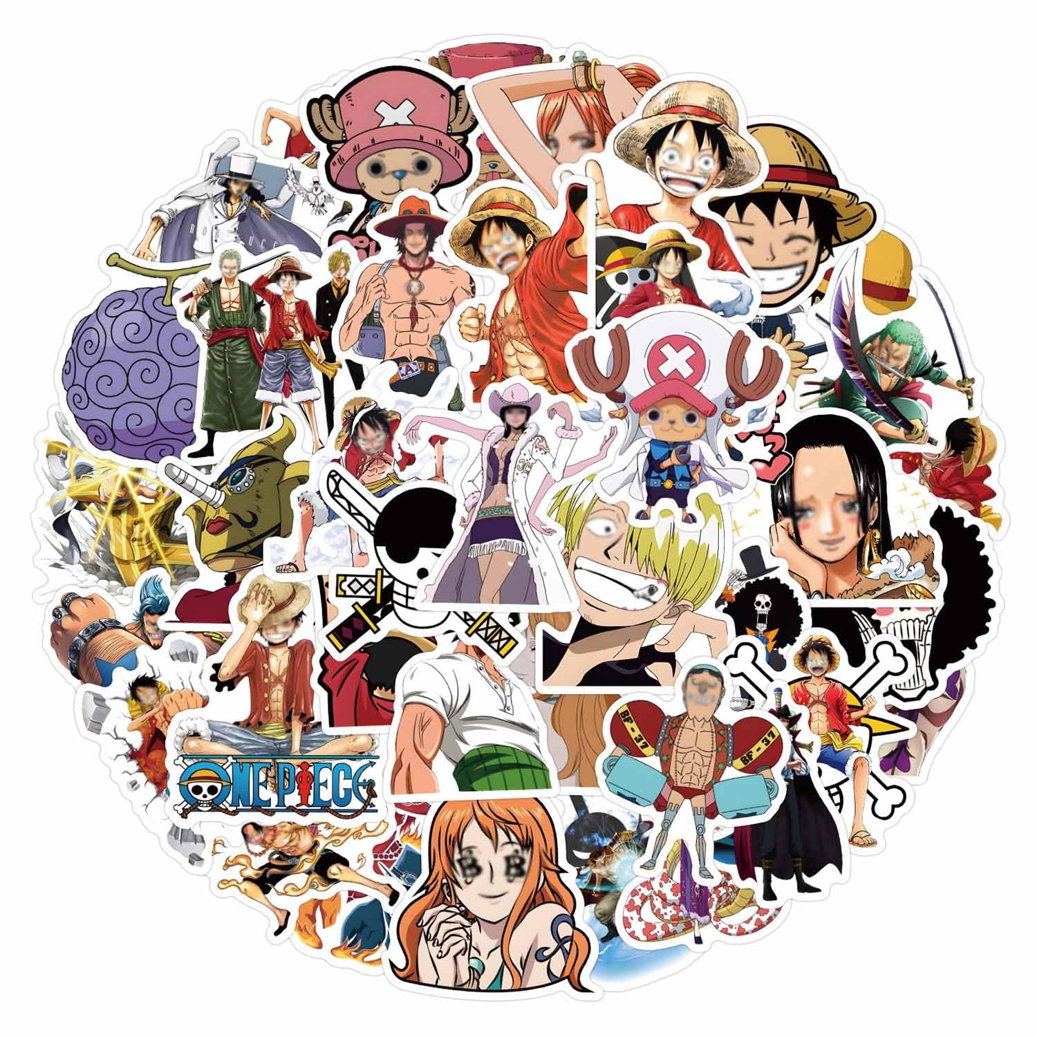 One Anime Piece Sticker Stickers Pack of 100 Graffiti Style Decals Waterproof Stickers for Car Motorcycles Laptop Bicycle Skateboard Snowboard Luggage Sticker MacBook iPad and More