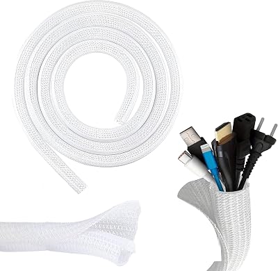 D.A.Y. Republic 10ft White Cable Tidy Sleeve 3m Wire Loom Tubing Protector