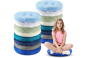 Fumete 16 Pcs 16 Inch Round Floor Cushions for Kids and Toddlers, Flexible Seating Classroom Furniture Floor Pillow for Home, Daycare, Preschool, Yoga and Meditation (Plain)