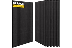 AUTORIFIC Acoustic Panels,10 Pack Sound Panels Noise Reducing for Walls,48"x24"x0.4" Soundproof Wall Panels,High-Density Acoustic Wall Panels,Decorative Wall Sound Absorbing Panel,Black