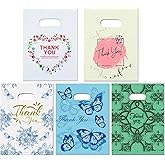 100pcs Thank You Merchandise Bag 5 Colors Party Candy Biscuit Bag for Birthday, Baby Shower, Wedding, Christmas & Retirement (5.9 * 7.9 inches) (5 colors)