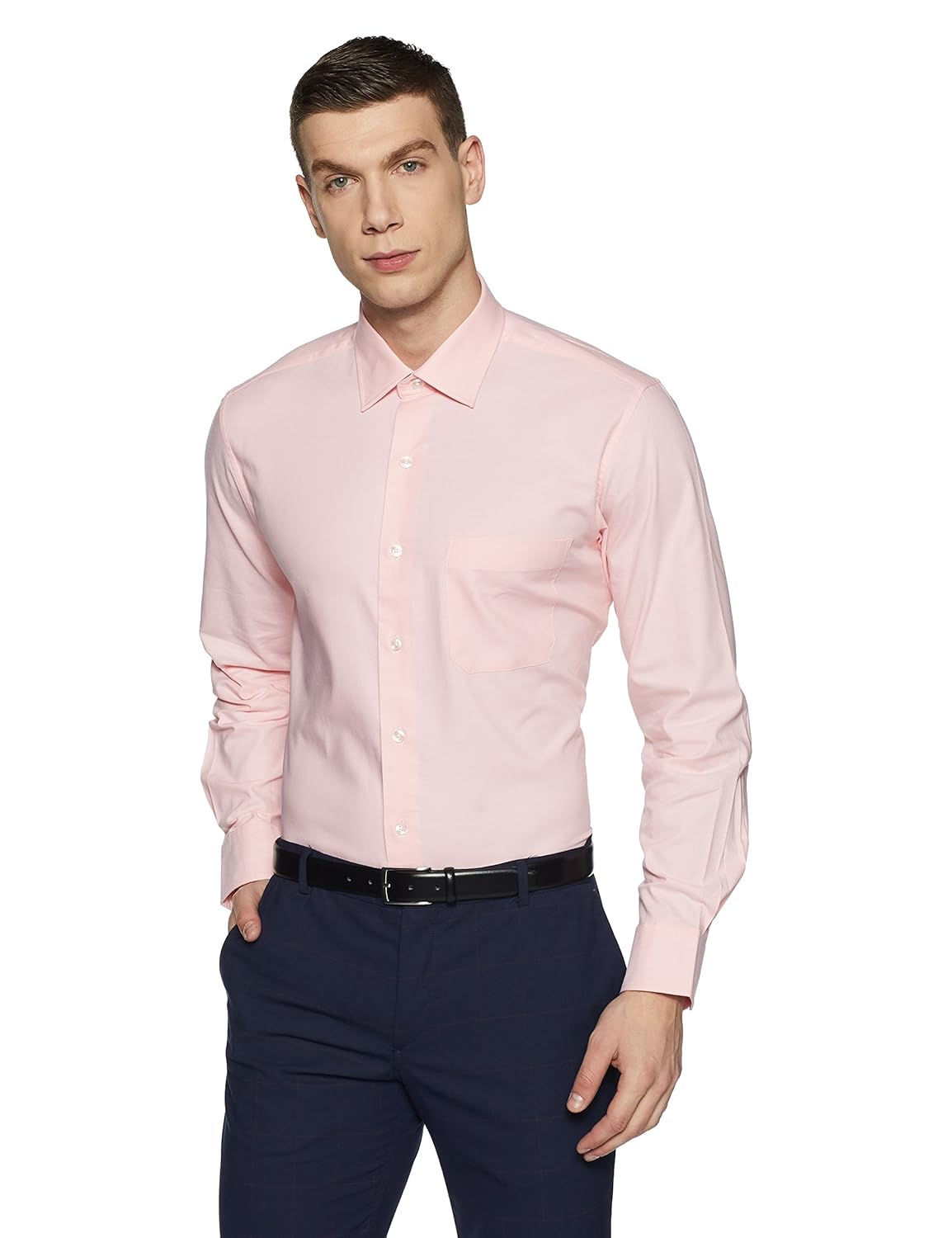 arrow men's plain regular fit cotton formal shirt