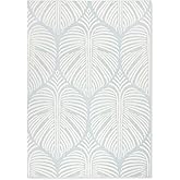 Tommy Bahama Lanai Palm Leaves Indoor Outdoor Area Rug, Leaf Tropical Design, UV Fade Resistant, Blue/Ivory, 7'10"x10'2"