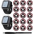 Retekess TD113 Staff Pager System, Wireless Calling System, IPX67 Waterproof, Long Standby Time, 1 USB 2 Watches 15 4-Key Call Buttons for Restaurant, Waitress, Hotel, Cafe