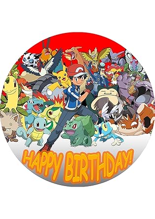 7.5 Inch Edible Cake Toppers – Pokemon new 3 Themed Birthday Party