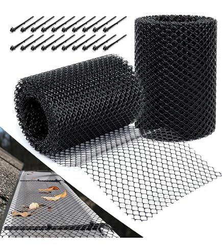 DEYROS Gutter Guard Mesh, 15cm X 6m Gutter Guards Leaf Protectors, Mesh Gutter Safeguard With 15 Fixing Hooks Blocking Garbage Leaf Prevention Gutter Mesh For Leaves Twigs And Branches