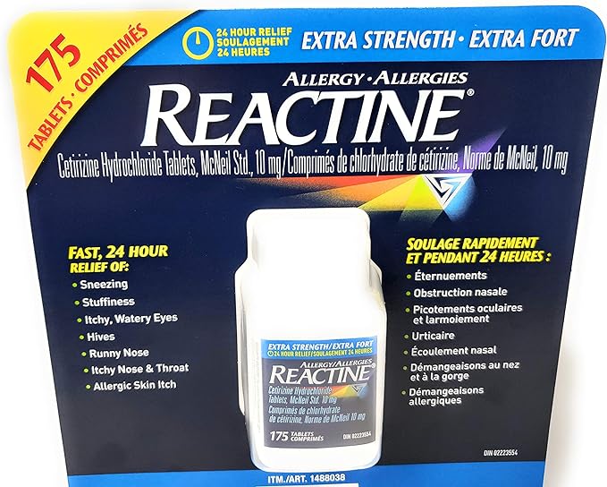 Reactine Allergy Extra Strength 175 Tablets Amazon.ca Health