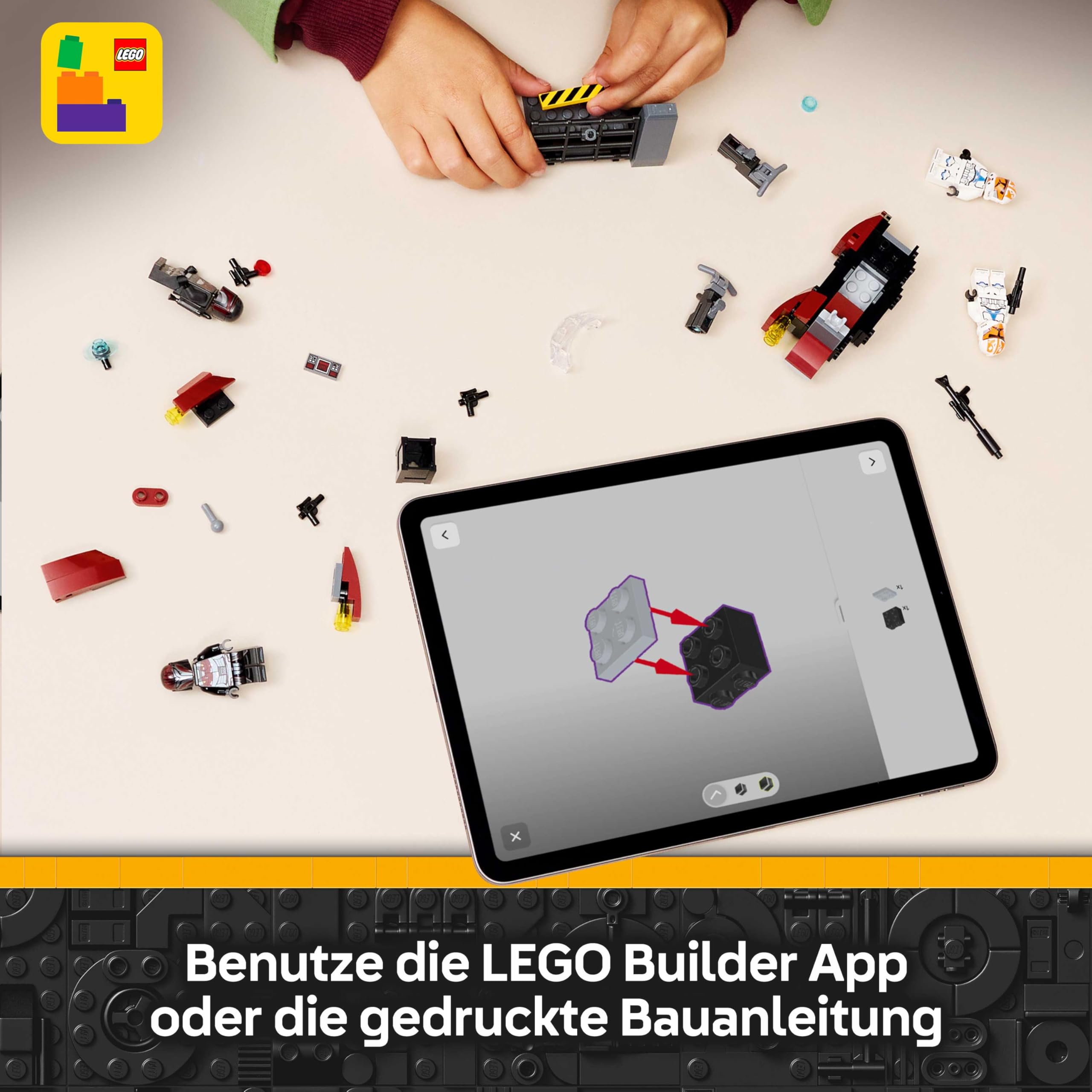 LEGO Star Wars 75449 Belagerung von Mandalore Battle Pack - Action-Spielzeug mit 2 Mandalorianer- & 2 Klontruppler-Minifiguren sowie Speederbike & Blastern - Geschenk für Kinder ab 6 Jahren & Fans 6