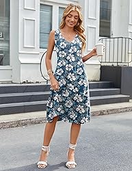 Zeagoo Women 2025 A Line Sleeveless Pleated Summer