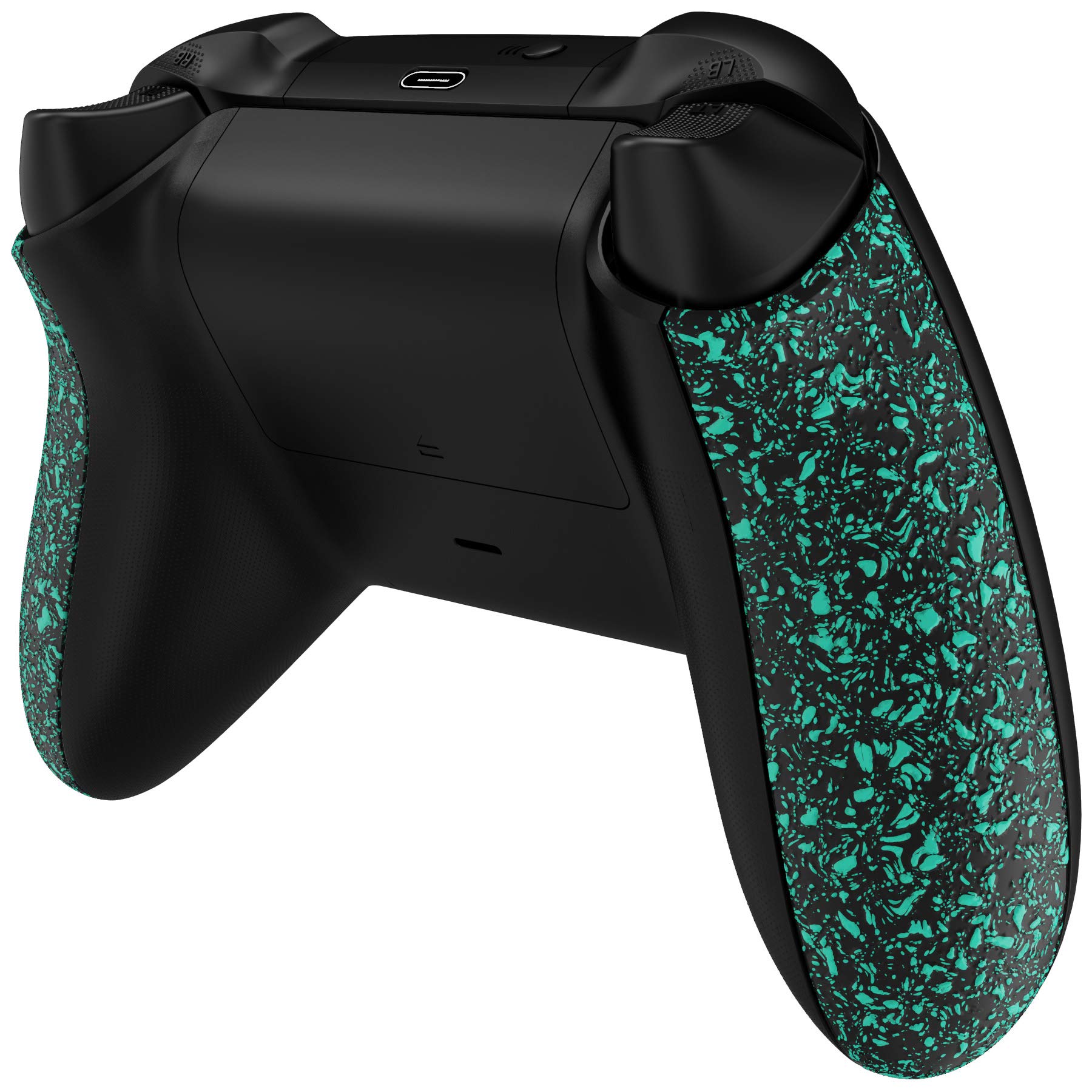 eXtremeRate Grip Cover for Xbox Series X & S Controller, Textured Light Green Non-Slip Back Panels Accessories, Replacement Side Rails Shell for Xbox Wireless Controller