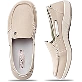 Womens Slip On Shoes - Casual Boat Loafers Shoes for Women with Arch Support - Plantar Fasciitis Canvas Sneakers for Daily Walking