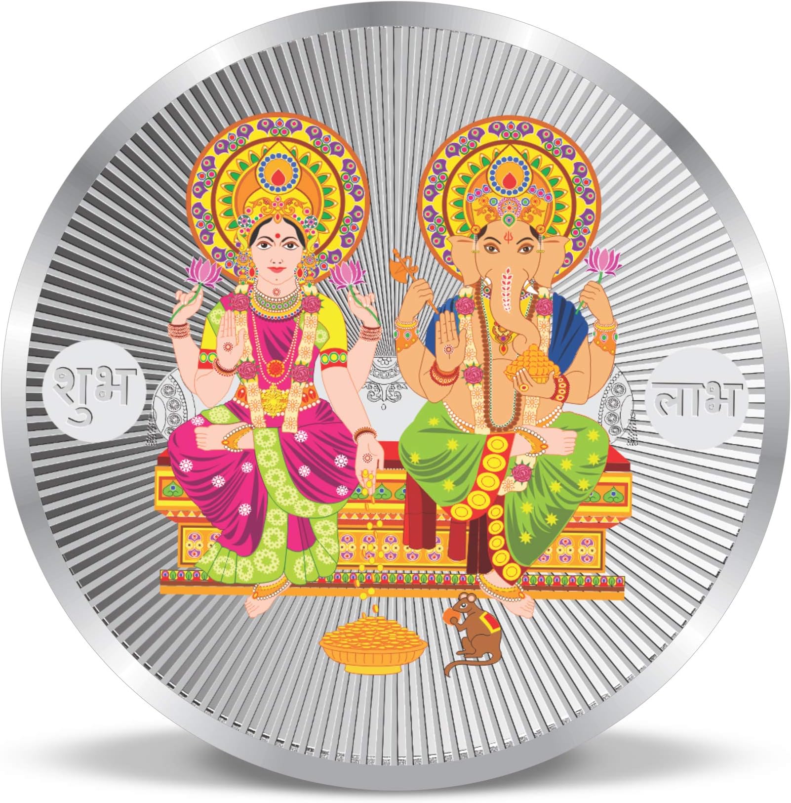 ACPL Precious Moments Maa Laxmi and Ganesh Ji 999 Pure Silver Coin