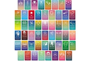 A ART·ZONE 52 Pcs Positive Affirmations Meditation Spiritual Self Care Cards Gifts, 9.7x6 cm Paper Prints