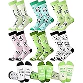 ShinyMatch 6 Pairs Fun Animal Socks Women Cute Novelty Crew Animal Lovers Socks for Birthday Spring Easter Gifts