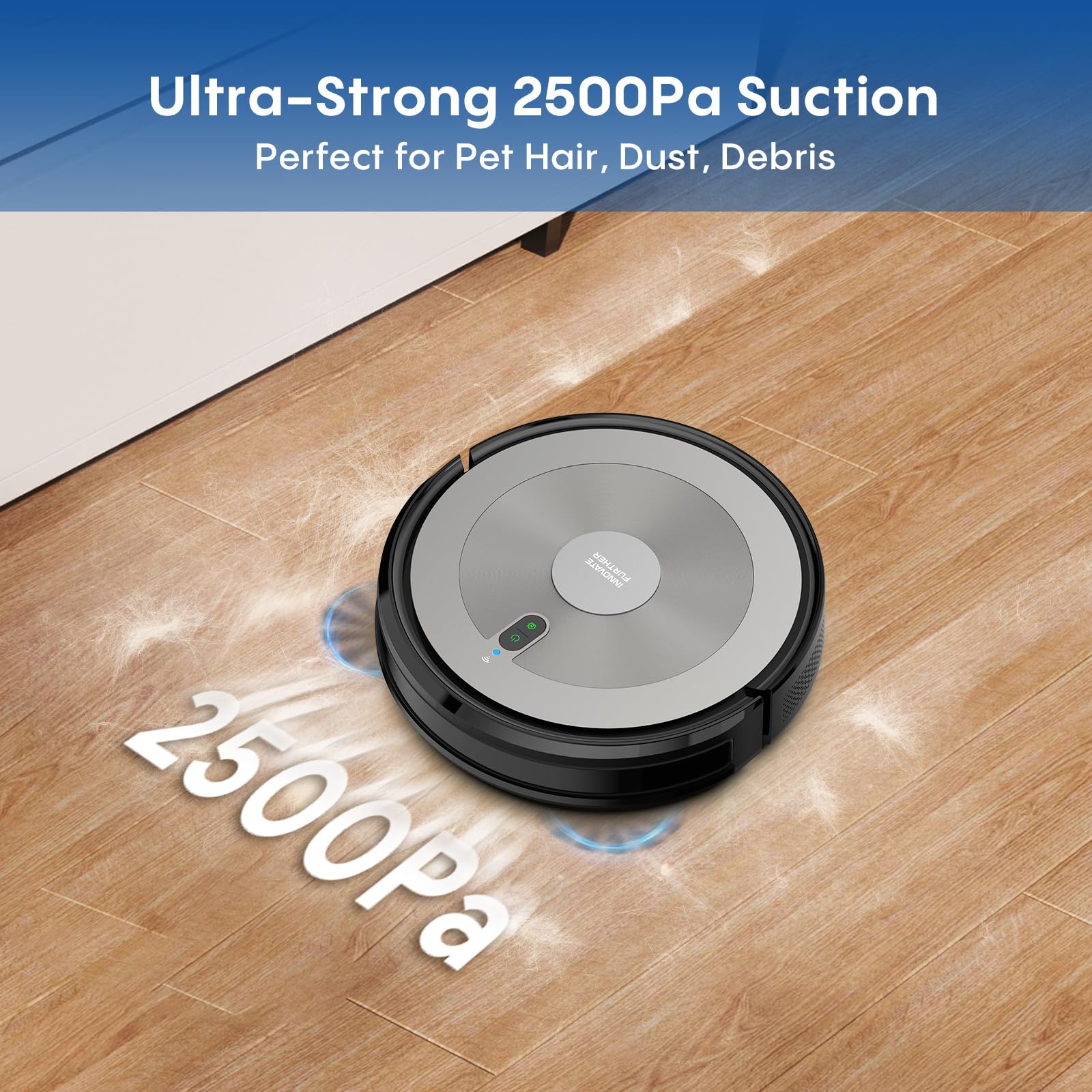 Robot Vacuum Cleaner - 2-in-1 Robot Vacuum and Mop Combo, 2500Pa Suction, Smart Navigation, Alexa & Google Assistant Compatible, Auto Recharge, Anti-Fall, Pet Hair Removal, Z-Shape Cleaning Mode - Image 3