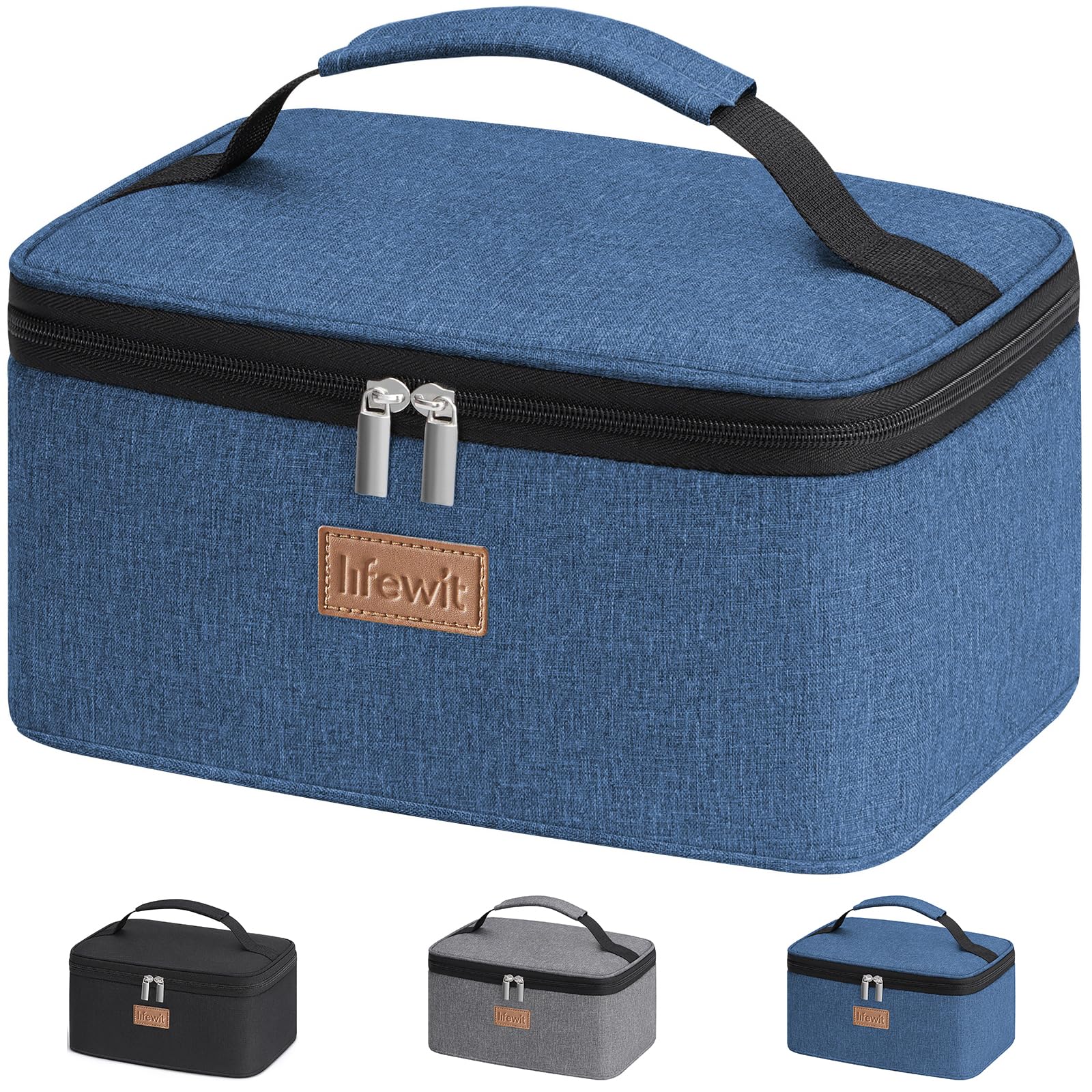 Lifewit Insulated Lunch Bag for Men Women, Thermal Lunch Box Adults, Small Cool Bag Lunch Pail, Waterproof Reusable Cooler with Soft Handle for Work Picnic,Dark Blue, 6L