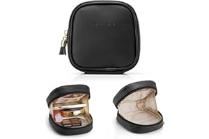 Vlando Small Makeup Bag for Women Girls, Mini Makeup Bag Pouch for Purse, Waterproof Cosmetic Bag with Wide-Opening Zipper, P