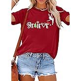 Magical Shirt for Women Believe in Magic Shirts Cute Graphic Printed Tee Family Vacation Short Sleeve Tee