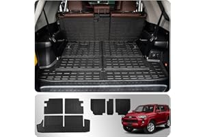 Thinzyou Cargo Mat Compatible with 2010-2024 Toyota 4 Runner 7 Seat Trunk Mat Cargo Liner TPE Back Seat Cover Protector 2023 4Runner Accessories (Fit 7 Seat, Trunk Mat+2nd & 3rd Row Backrest Mats)