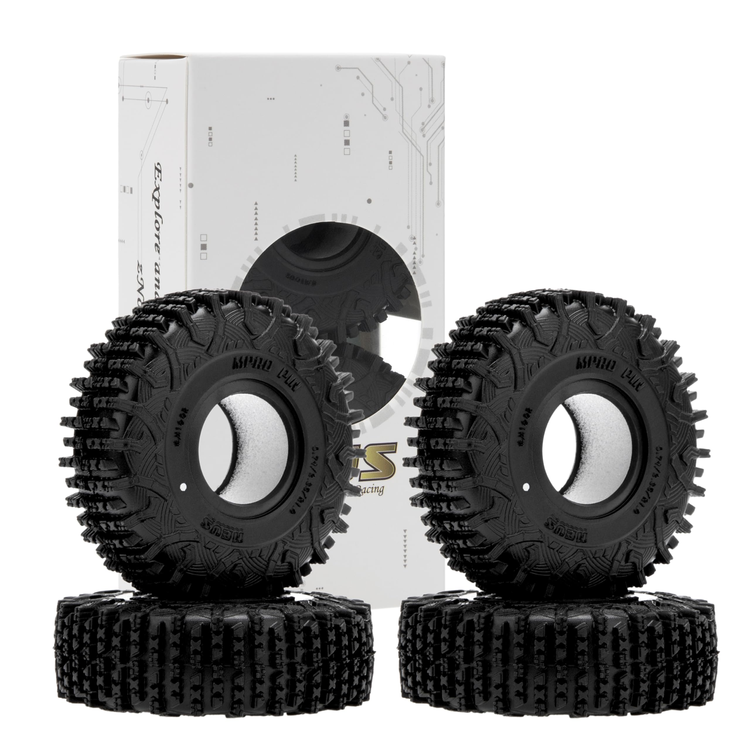 Photo 1 of 1.0 Tires - MS6 MPRO Pin Tires for TRX4M SCX24 FCX24 AX24 1/24 1/18 RC Crawler, 0.79/2.36/R1.0, #M1002