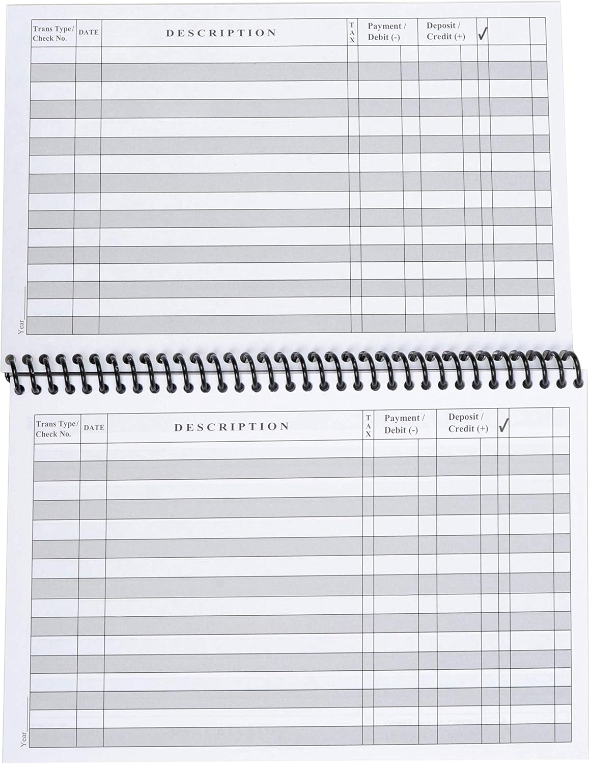 Superior Check and Debit Card Register - Simple Account Tracker - W I D E Edition - Black 8.5 inch x 5.5 inch : Office Products