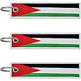 LLBFHH 3 Pcs Palestine Palestinians Country Flag Keychain,Woven label Key Chains for Car Keys,Fabric Key Chains Men and Women,Used for Various Decorations.