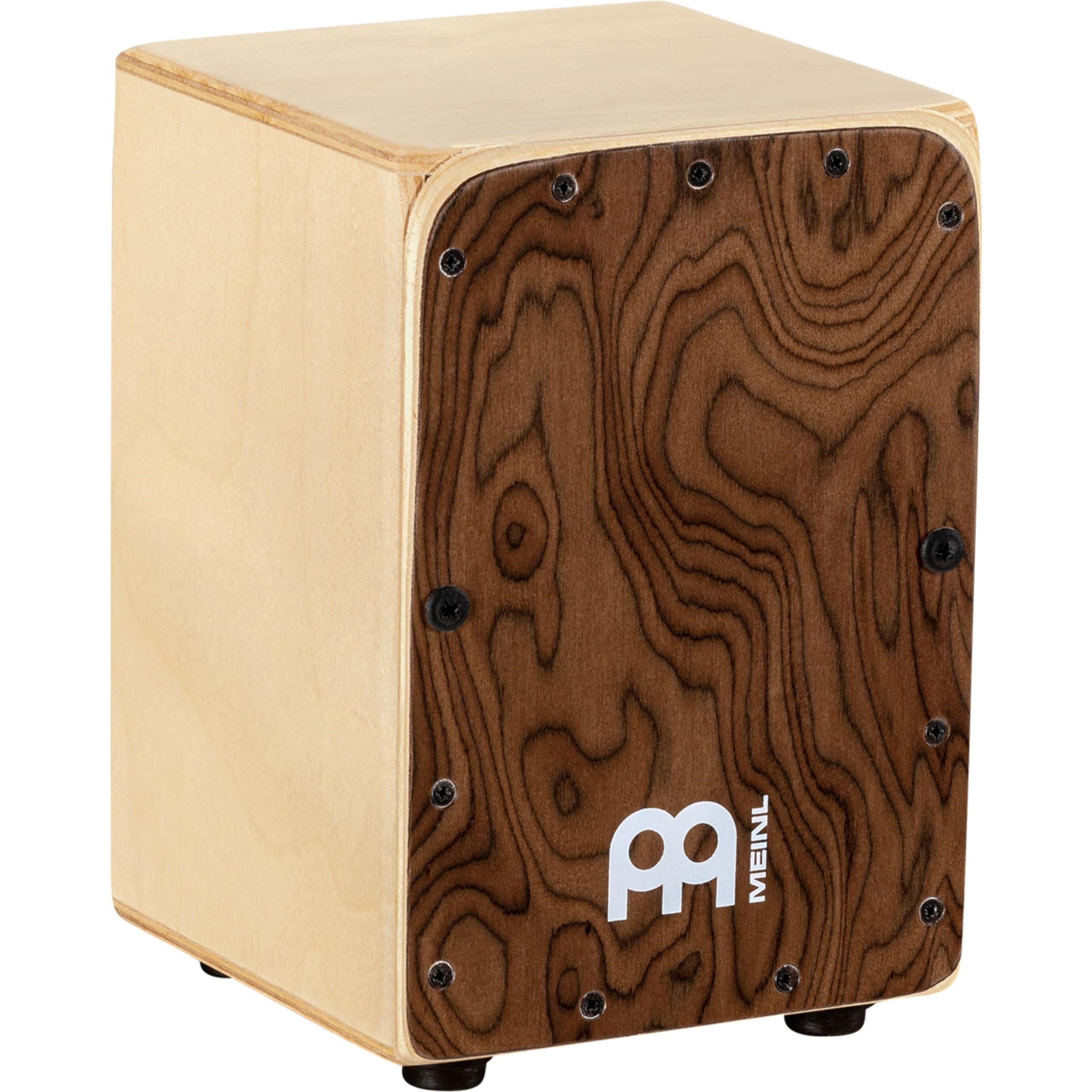Meinl Percussion Mini Cajon Drumbox - Gift Idea for Musicians - Decorative Gift for Children and Adults - Birch / Burl Wood, Natural (MC1BW)
