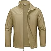 MAGCOMSEN Men's Lightweight Softshell Jacket Fleece Lined Tactical Waterproof Windbreaker Rain Jacket for Outdoor Hiking