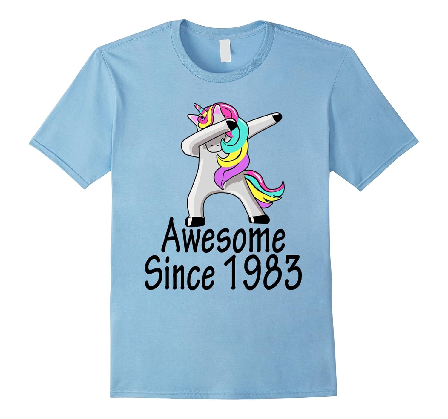 Fun 34 Yrs Old 34th Birthday Unicorn Shirt Gift 1983 Dabbing-Rose