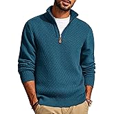 PJ PAUL JONES Mens Quarter Zip Pullover Sweaters Casual Slim Fit Knit Texture Sweater