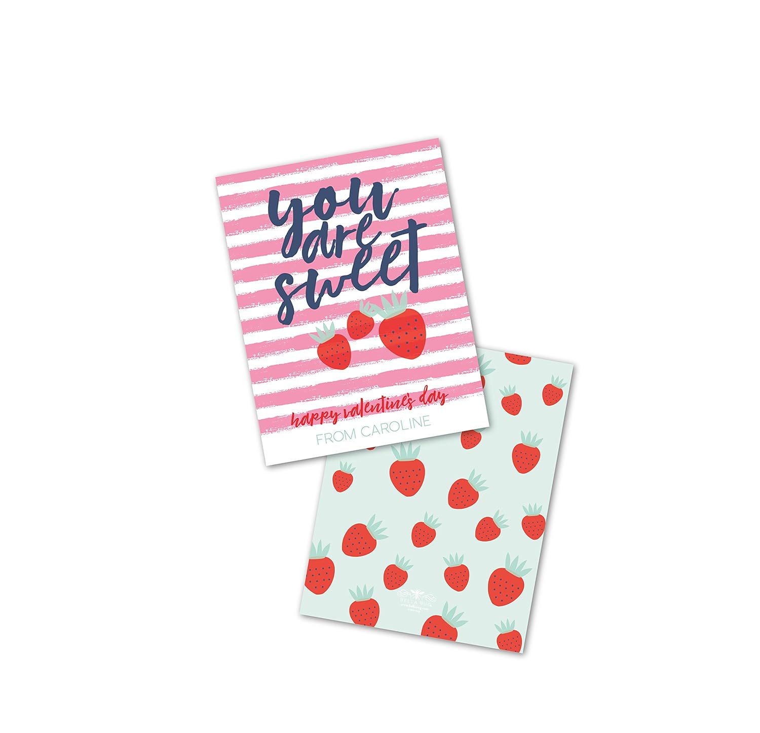 Sweet Strawberries Personalized Valentine's Day Cards
