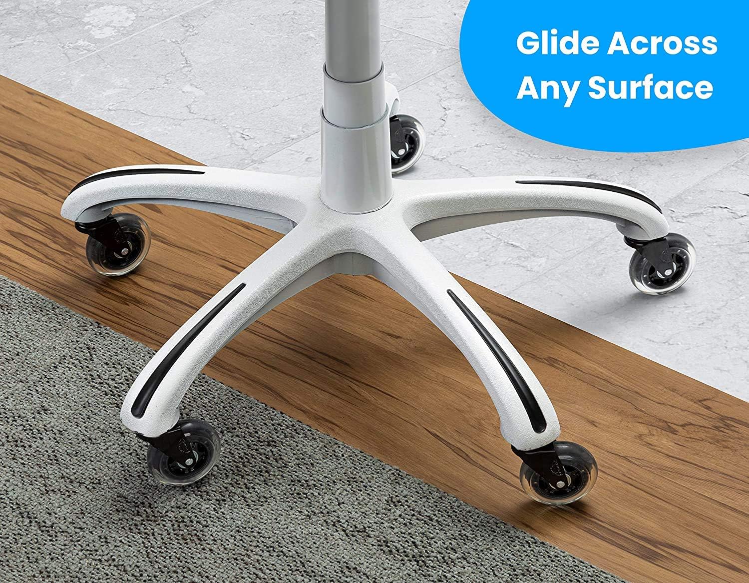 Office Chair Wheels Replacement Rubber Chair casters for Hardwood Floors and Carpet, Set of 5, Heavy Duty Office Chair Desk casters for Chairs to Replace Office Chair mats - Universal fit : Office Products