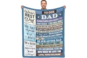 JOPJOLIW Dad Gifts for Dad Blanket, Birthday Gift for Dads from Kids Daughter Son Throw Blanket 60" X 50"