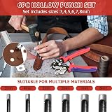 Preciva Belt Hole Puncher 10 Sizes with 6 Extra Punches Ruler Stainless Steel view 3