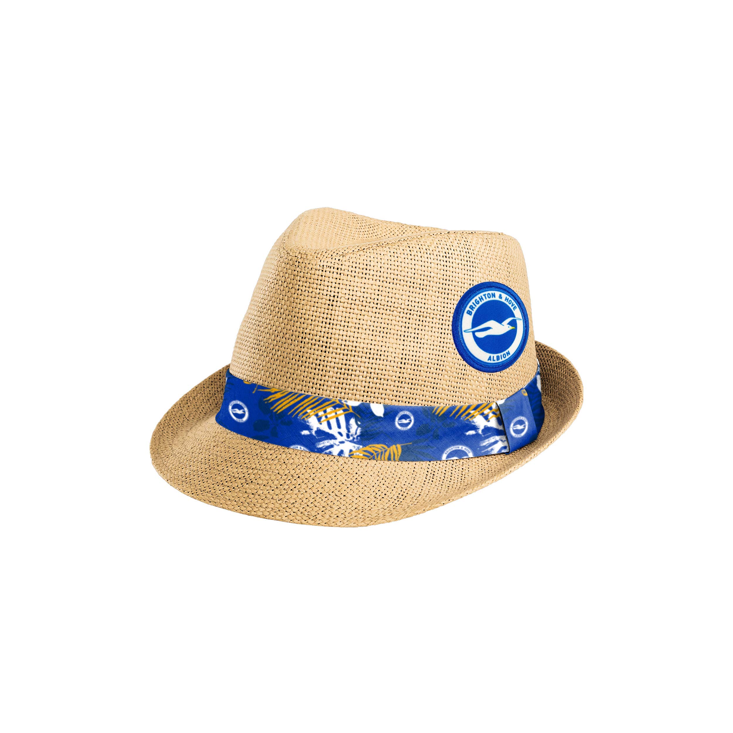 FOCO Official Brighton & Hove FC Men's Football Trilby Straw Sun Hat